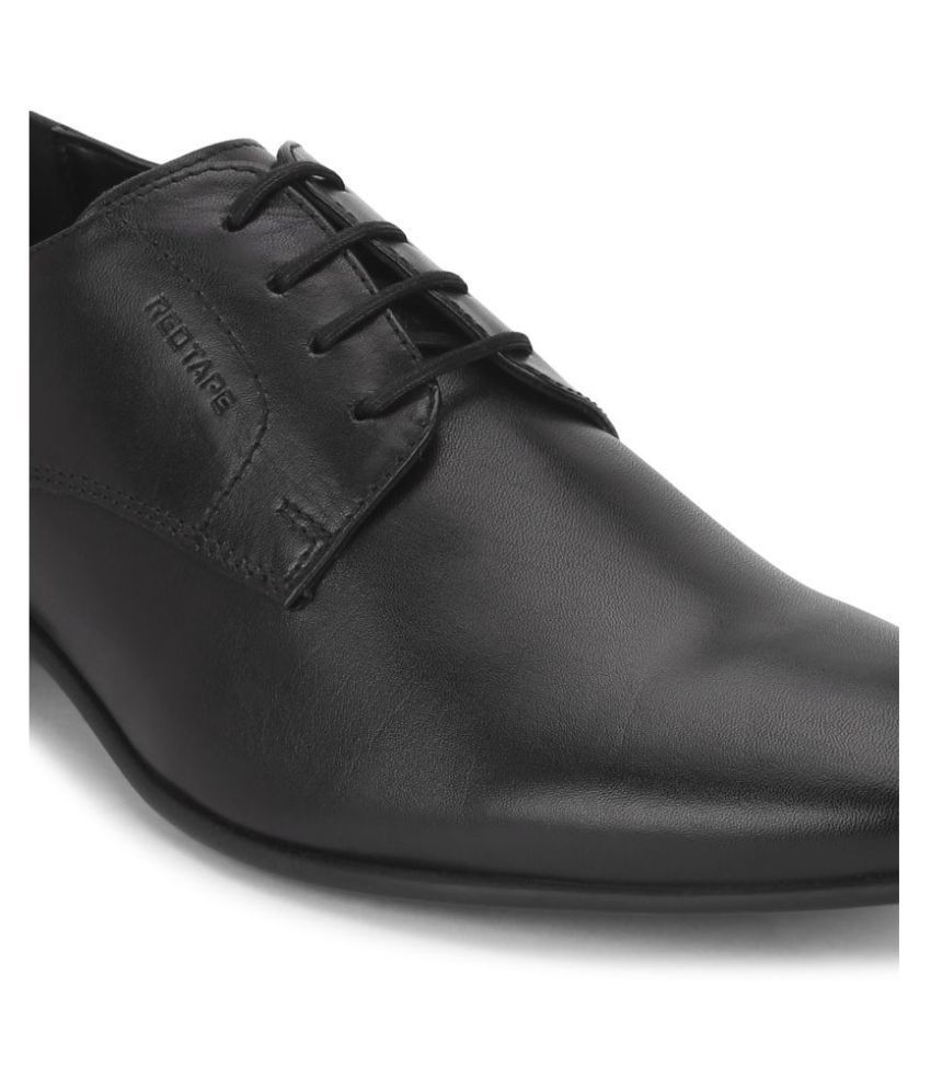 red tape black derby formal shoes