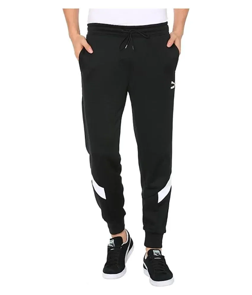 Puma black on sale polyester lycra joggers