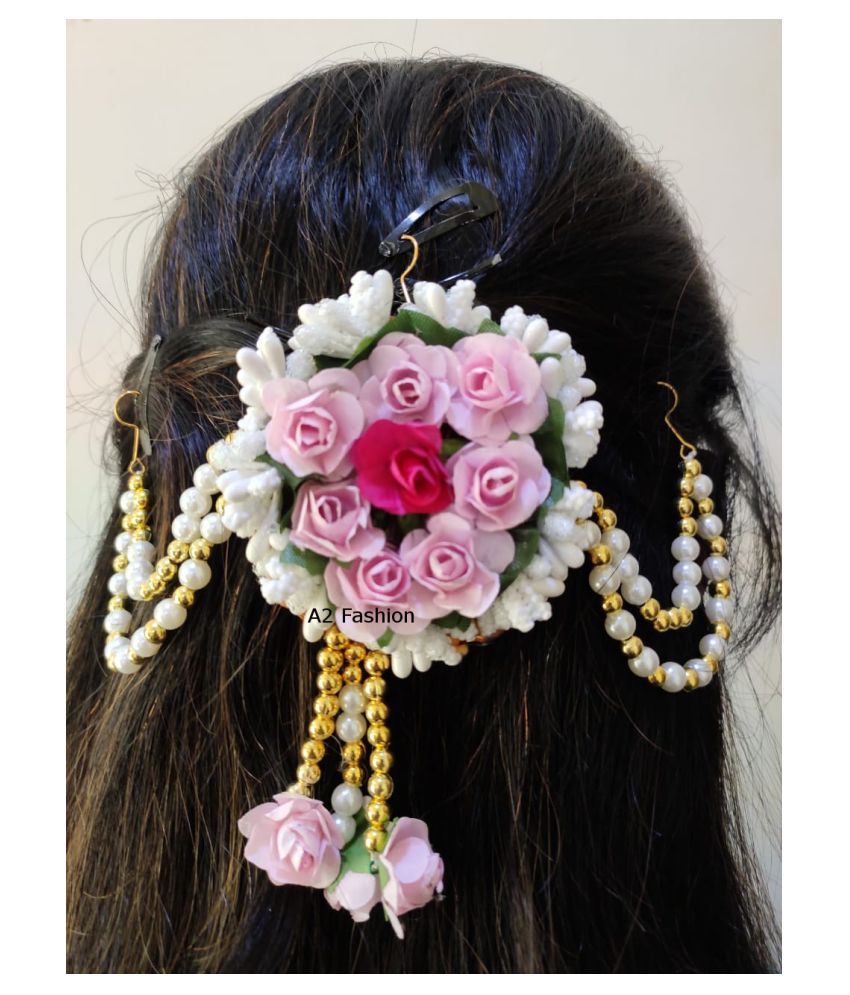 A2 Fashion Multi Colour Partywear Gajra Hair Accessories For Women