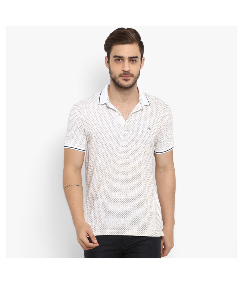 Mufti Khaki Printed Polo T Shirt