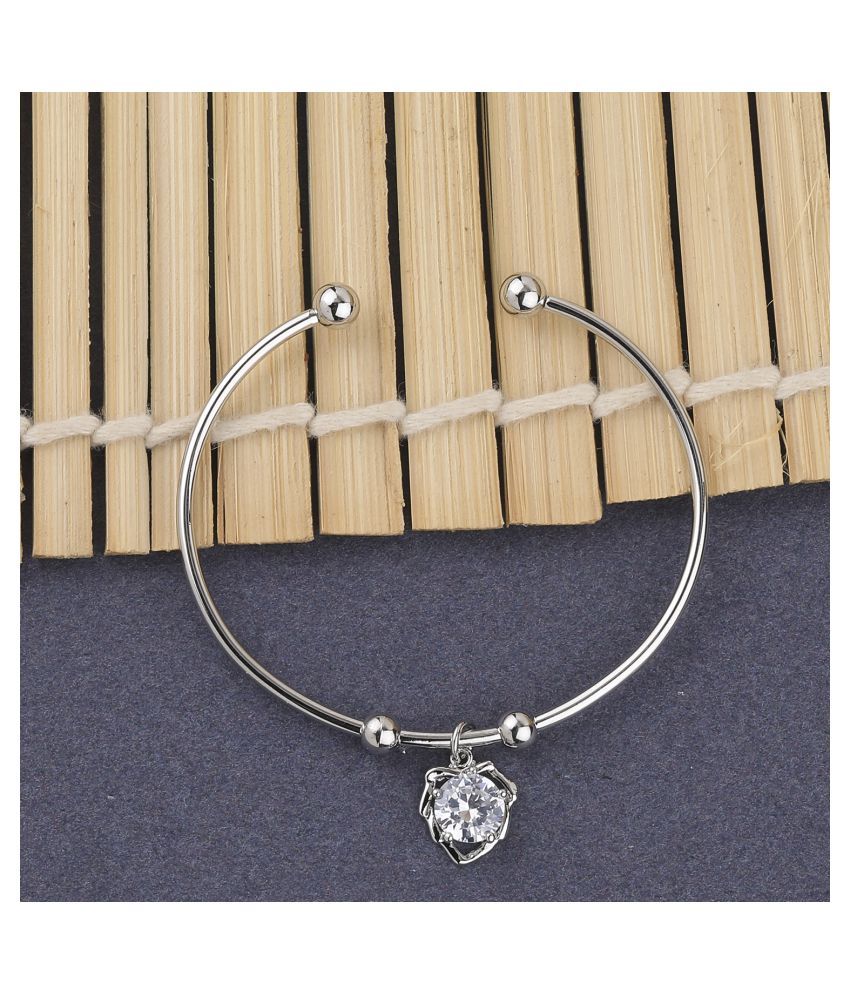     			SILVER SHINE Party Wear Delicate Look Adjustable Bracelet With Diamond For Women Girls