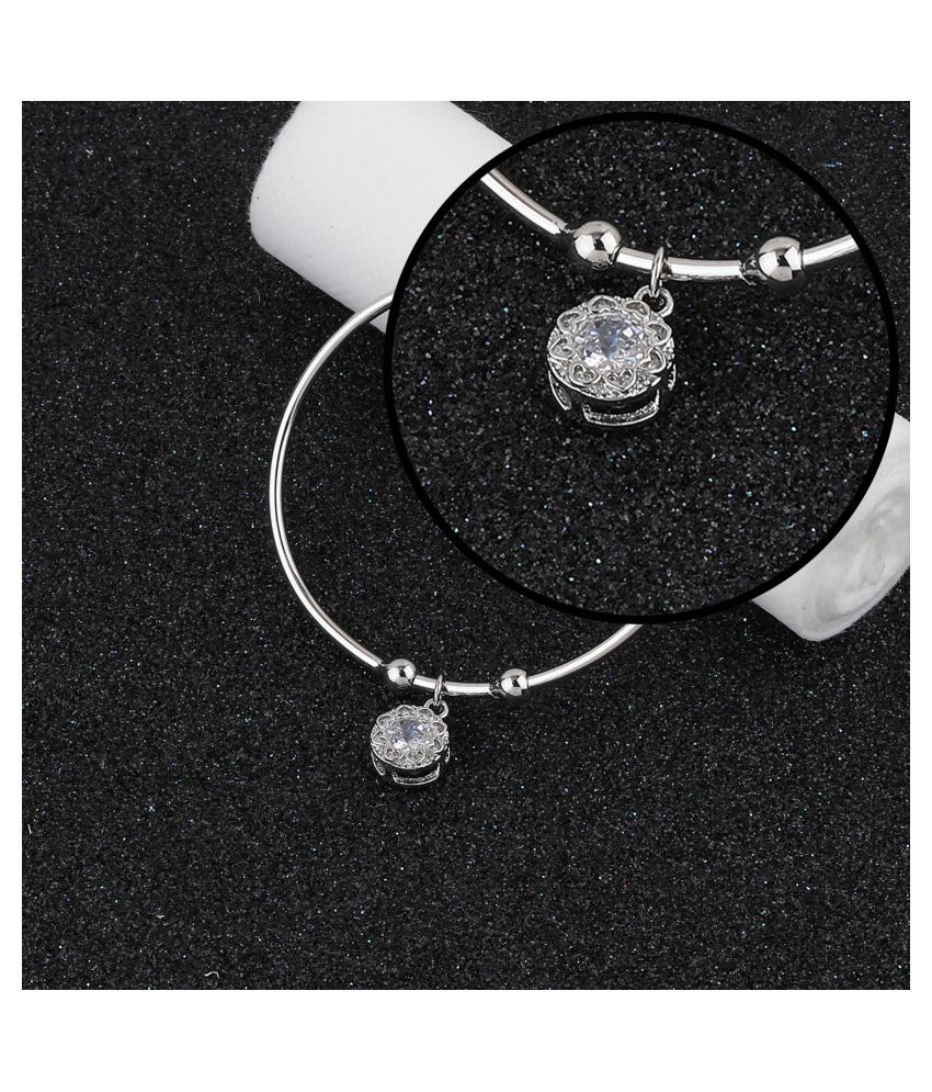     			SILVER SHINE Party Wear Stylish Look Adjustable Bracelet With Diamond For Women Girls