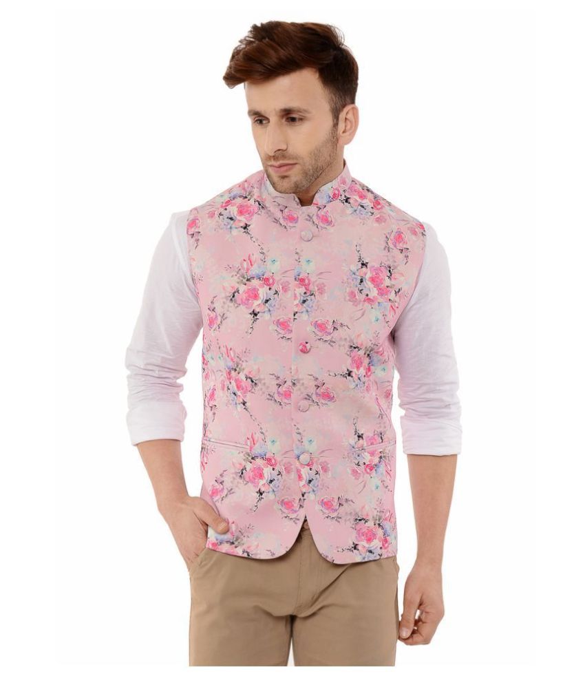     			Hangup Multi Cotton Blend Nehru Jacket