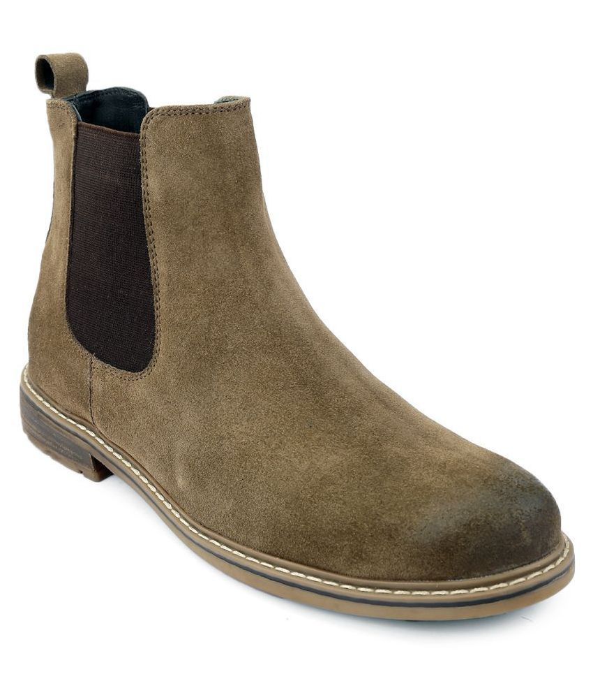olive chelsea boots women's