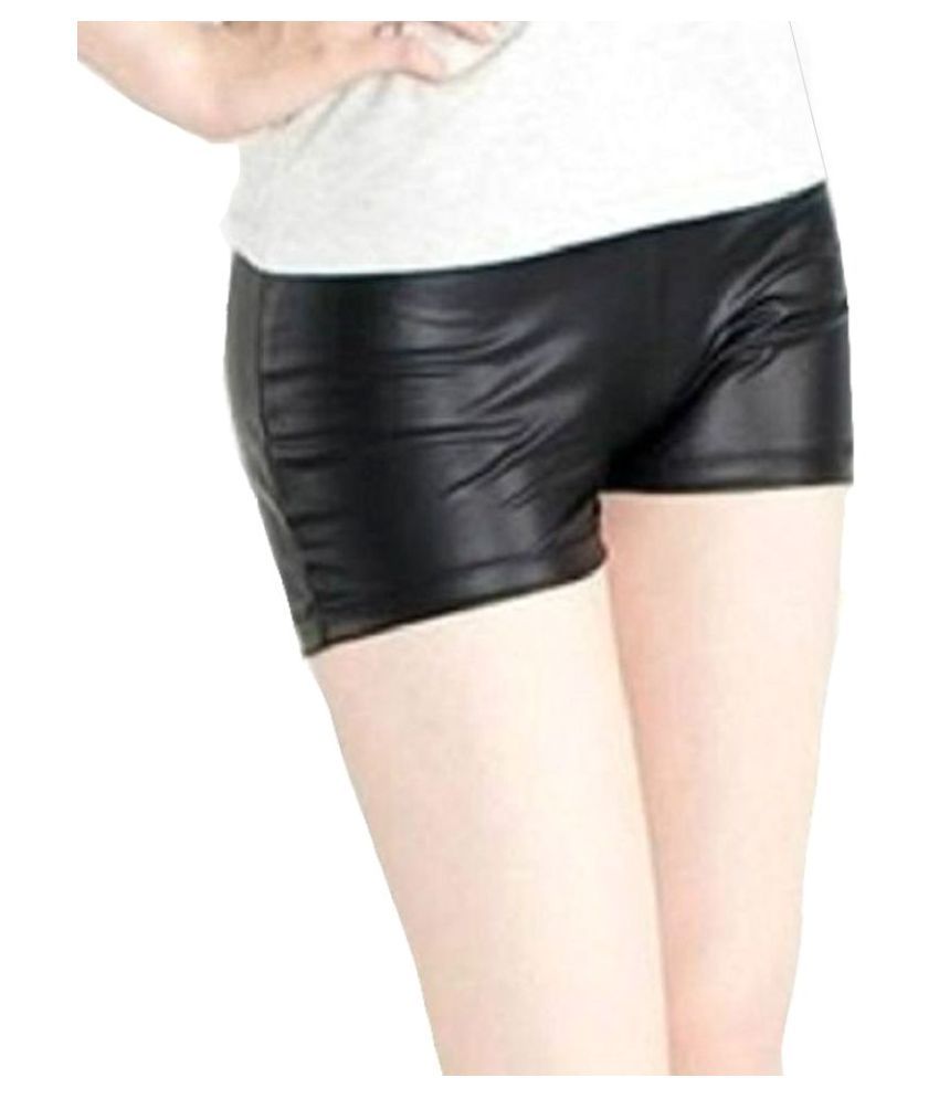 faux leather hot pants