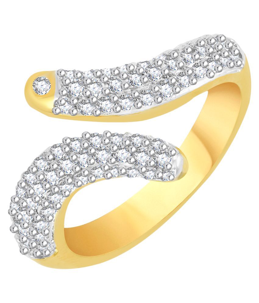 VK Jewels Crossover Stones Gold and Rhodium Plated Alloy CZ American