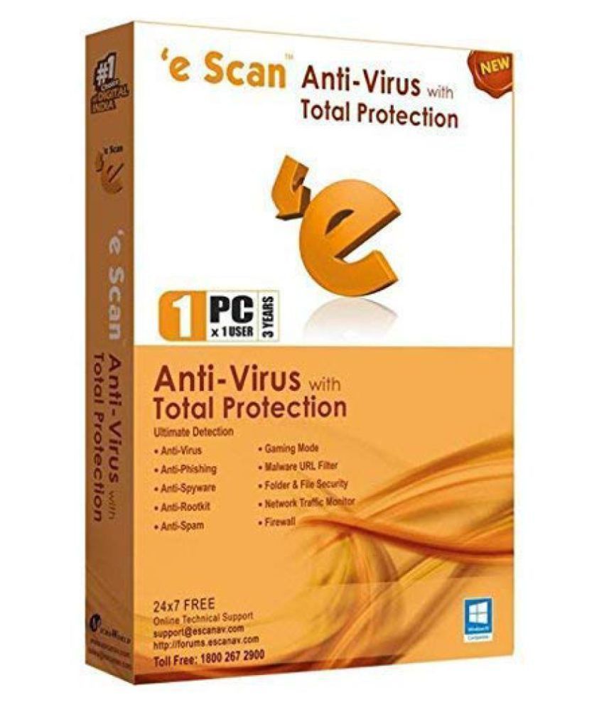 eScan Antivirus Latest Version ( 2 PC / 3 Year ) - Activation Code-Email Delivery