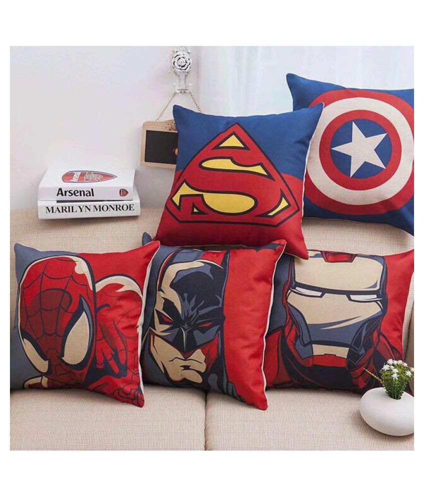 HK Collection Set of 5 Jute Cushion Covers 40X40 cm (16X16) Buy Online