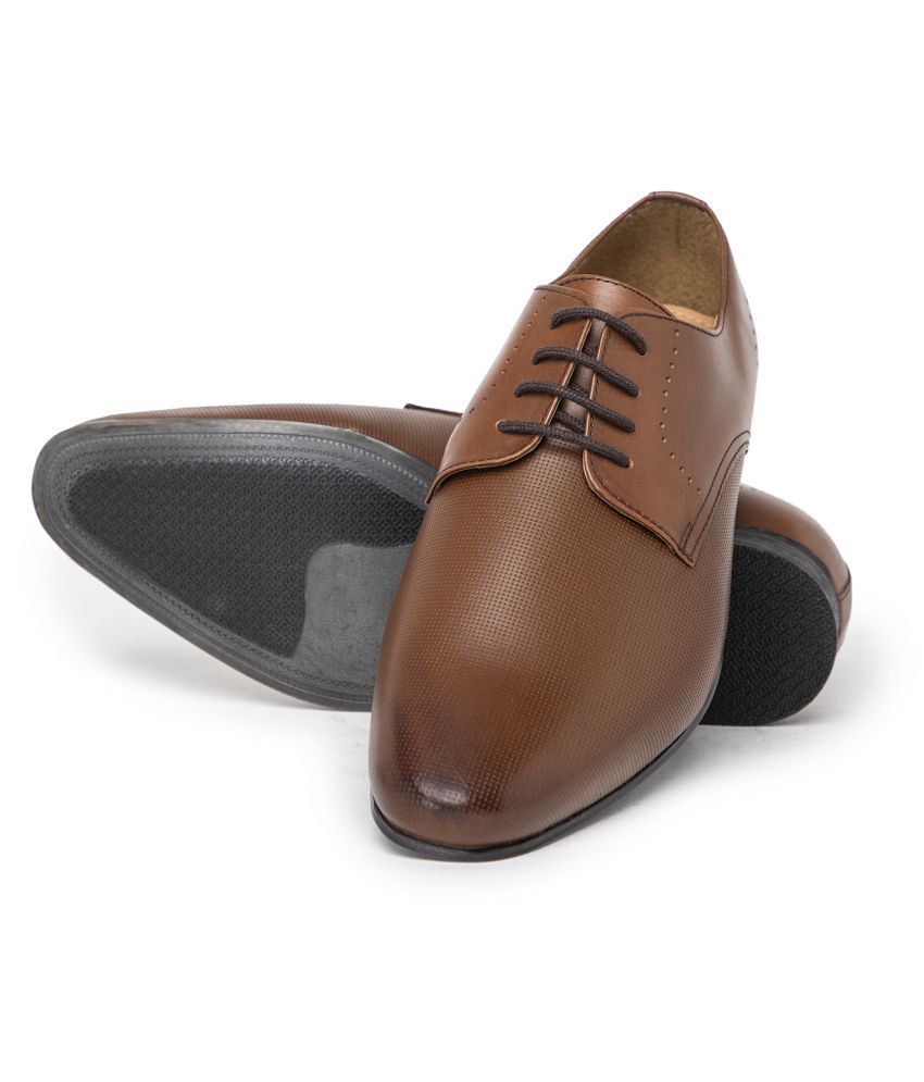 NOBLE CURVE Derby Genuine Leather Tan Formal Shoes Price NOBLE CURVE Derby Genuine Leather Tan Formal Shoes Price