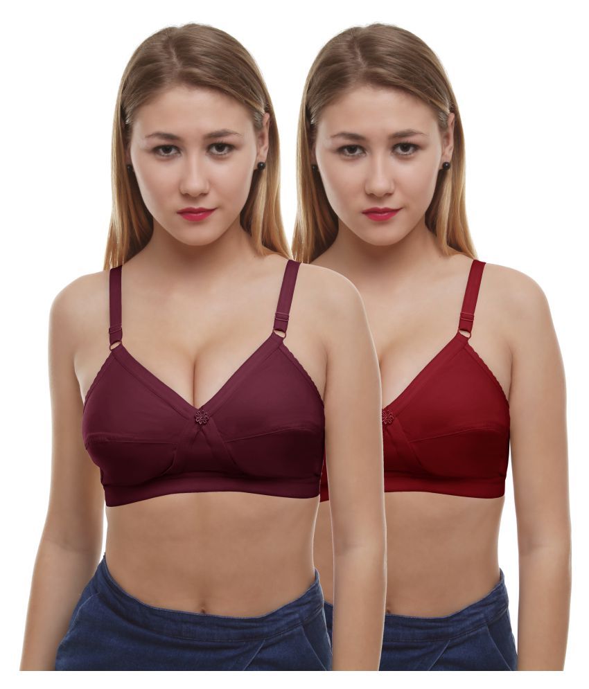     			Madam Pack of 2 Cotton Non Padded Women's Minimizer Bra ( Multi Color )