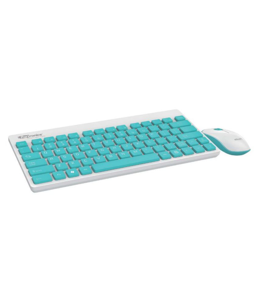 Portronics Key 2 Combo:Multimedia Wireless Keyboard & Mouse ,White (POR 373)