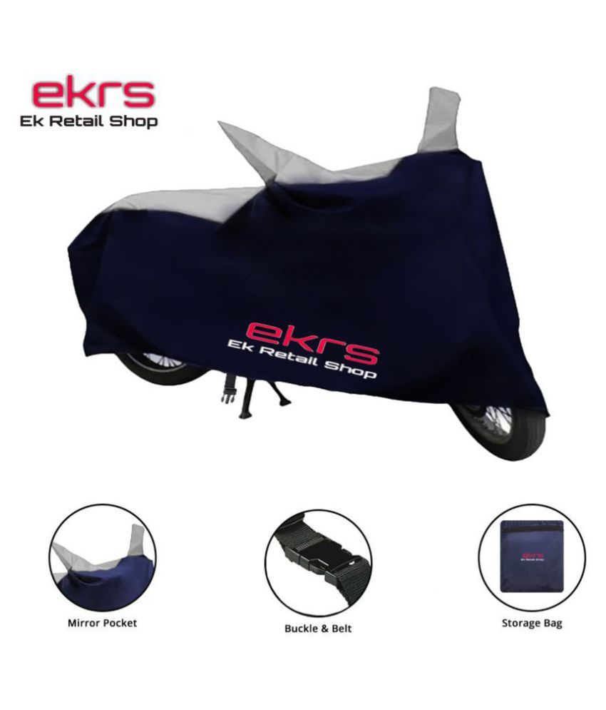 Ek Retail Shop Blue/Grey Bike Body Cover for Monsoon Water Resistant, Dustproof, UV Guard for Hero Splendor iSmart 110