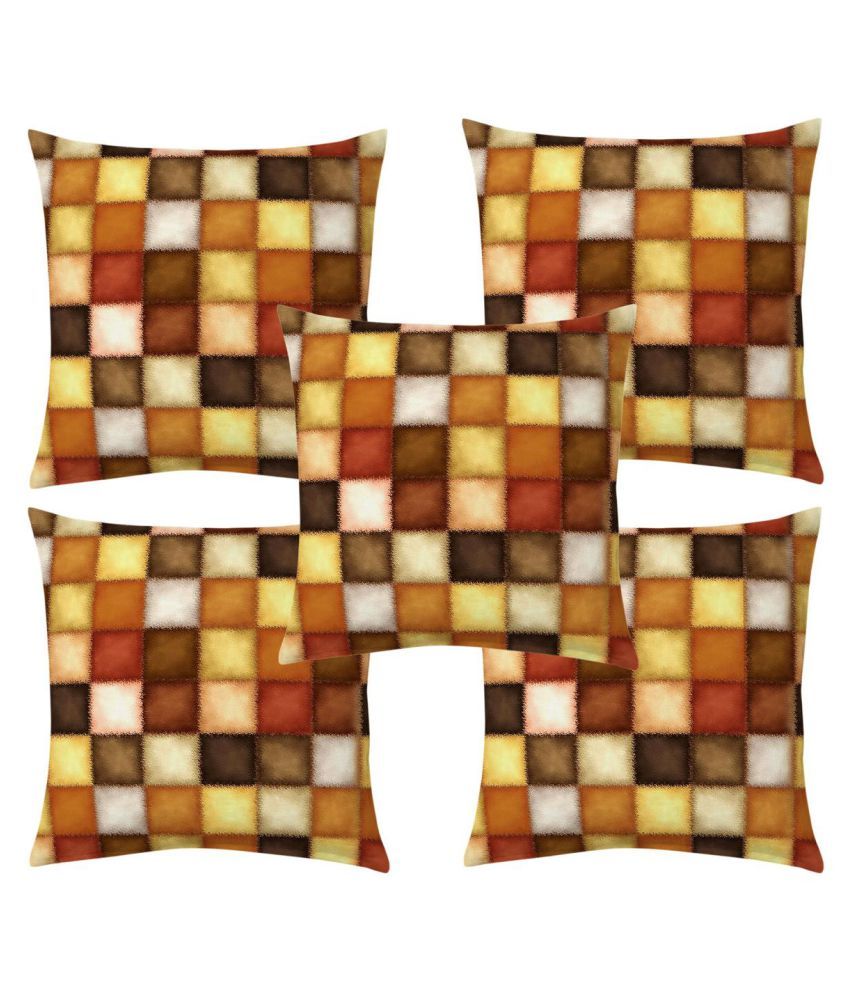 HK Collection Set of 5 Silk Cushion Covers 40X40 cm (16X16) Buy Online