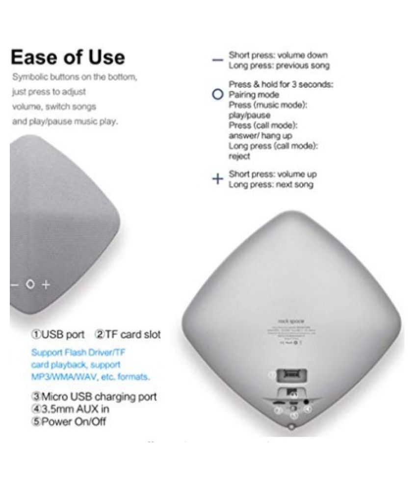 Buy Rock Space Muse Hi Fi Speaker Wireless Quickly To Reconnect And Easy Use Online At Best Price In India Snapdeal