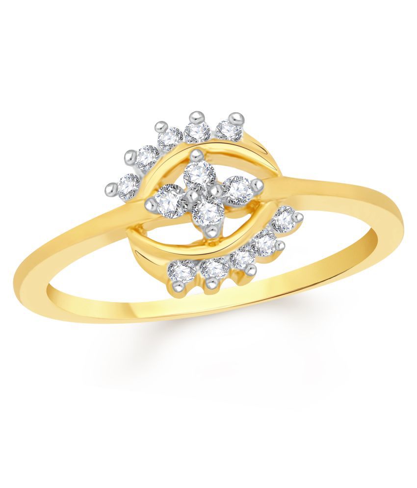 VK Jewels Elegant Gold And Rhodium Plated Alloy Ring For Women Girls Made With Cubic Zirconia