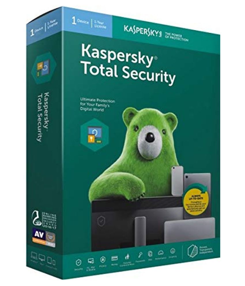 Kaspersky Total Security Latest Version- 1 computers, 1 Year (Email Delivery No CD)