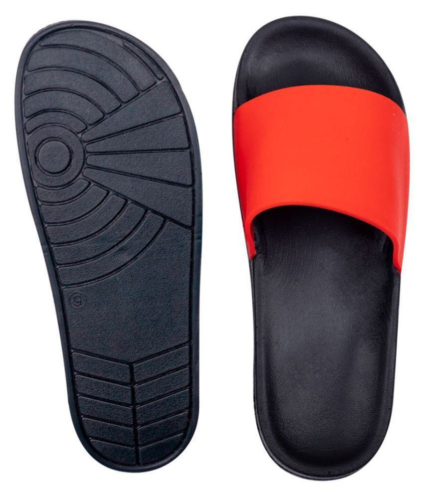 Slipover Red Slide Flip flop Price in 