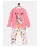 Lazy Shark Pack of 1 Girls Cotton Blend Night Suit Set ( Pink )