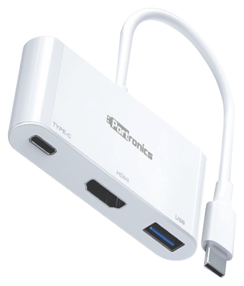     			Portronics C-Konnect:USB-C Multiport Adapter ,White (POR 1041)