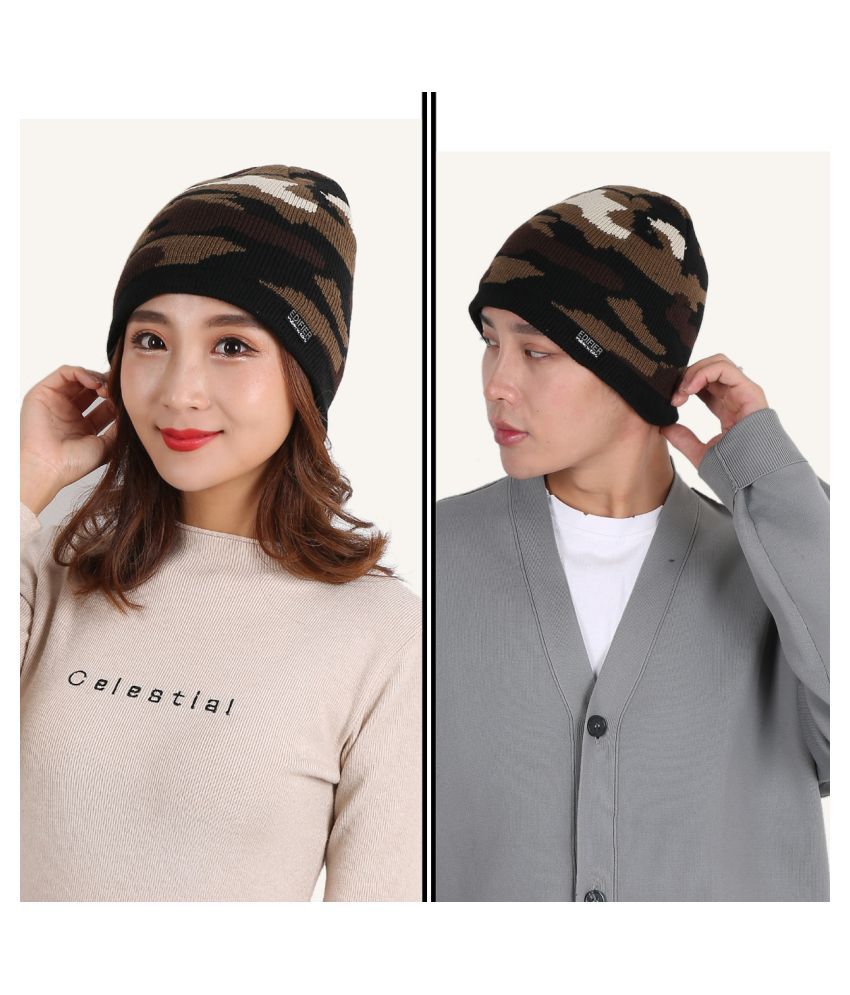     			Edifier Woollen Winter Cap for Men & Women (Pack of 1)