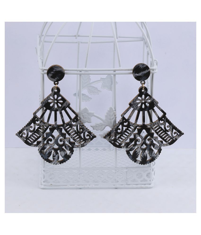     			SILVER SHINE Wonderful Attractive  Wooden Light Weight  Earrings for Girls and Women.
