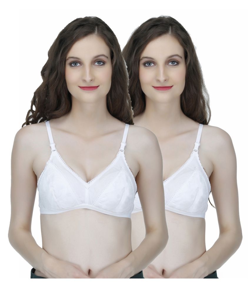     			Elina Pack of 2 Cotton Non Padded Women's T-Shirt Bra ( White )