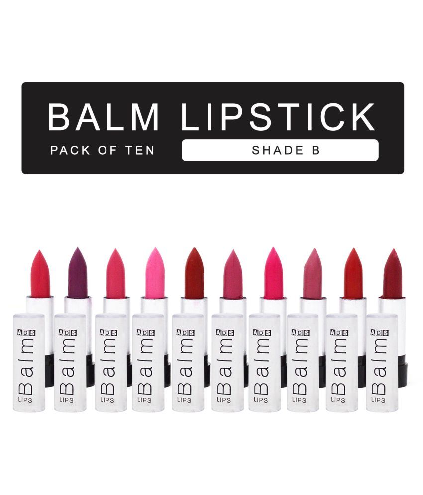     			ADS Mini Balm Lipstick Shade-B Lipstick Multi Pack of 10 0.9 g