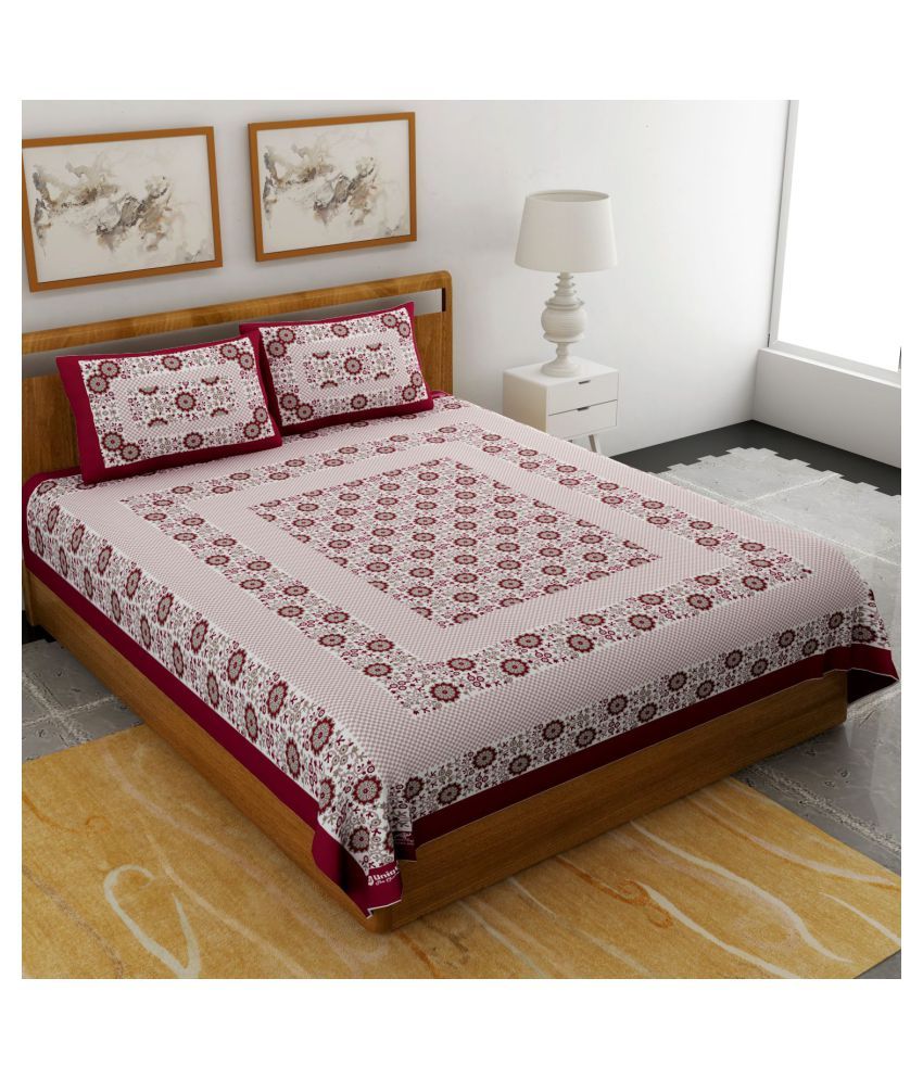 Bombay Spreads Cotton Double Bedsheet with 2 Pillow Covers Buy Bombay Spreads Cotton Double