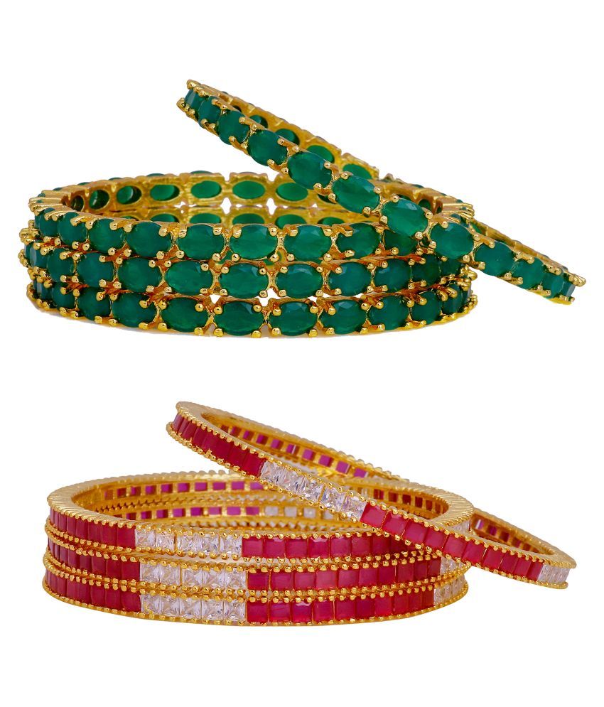 Manikya Traditional Bengali Bangles Copper with 24ct Gold Plated (Set