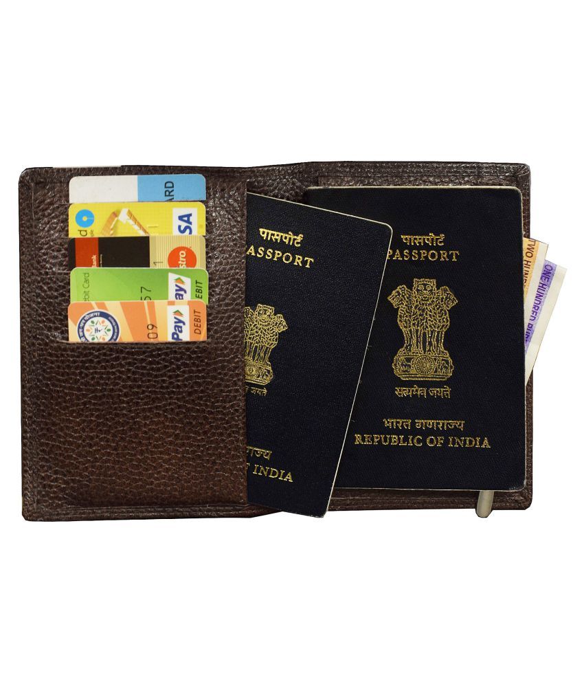 VEGAN 100 Genuine Leather Maroon Passport HolderCard Holder