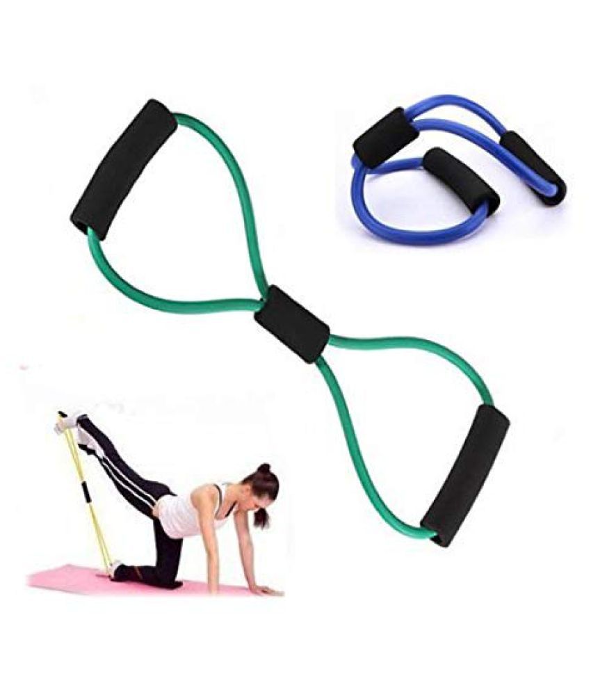 OTC® Soft Latex Figure 8 Yoga Fitness Workout Toning Resistance Tube Exercise Band for men amp; Women