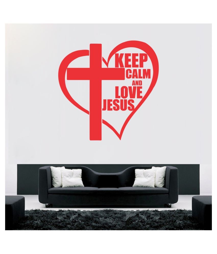     			Decor Villa keep Calm And Love Jesus Sticker ( 58 x 58 cms )