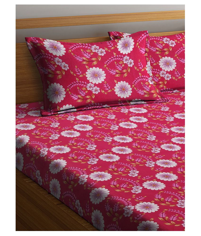 Cortina Cotton Double Bedsheet with 2 Pillow Covers ( 250 cm x 225 cm