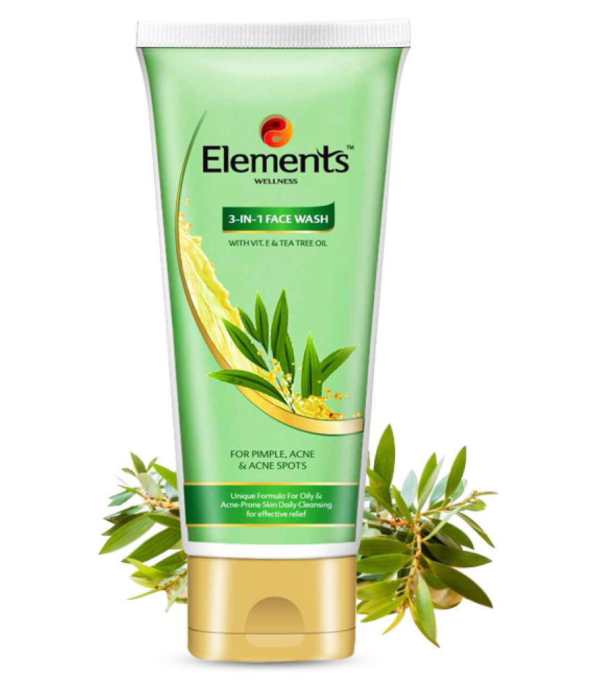 Elements Wellness 3 in 1 Face Wash Anti Acne Gel 60 gm Pack of 3