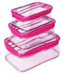 PrettyKrafts Plastic Travel Toiletry Bag  Set of 3 Pieces