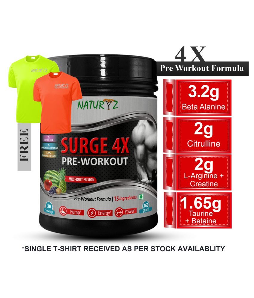 NATURYZ Surge 4x Advanced PreWorkout Formula 360 gm Buy