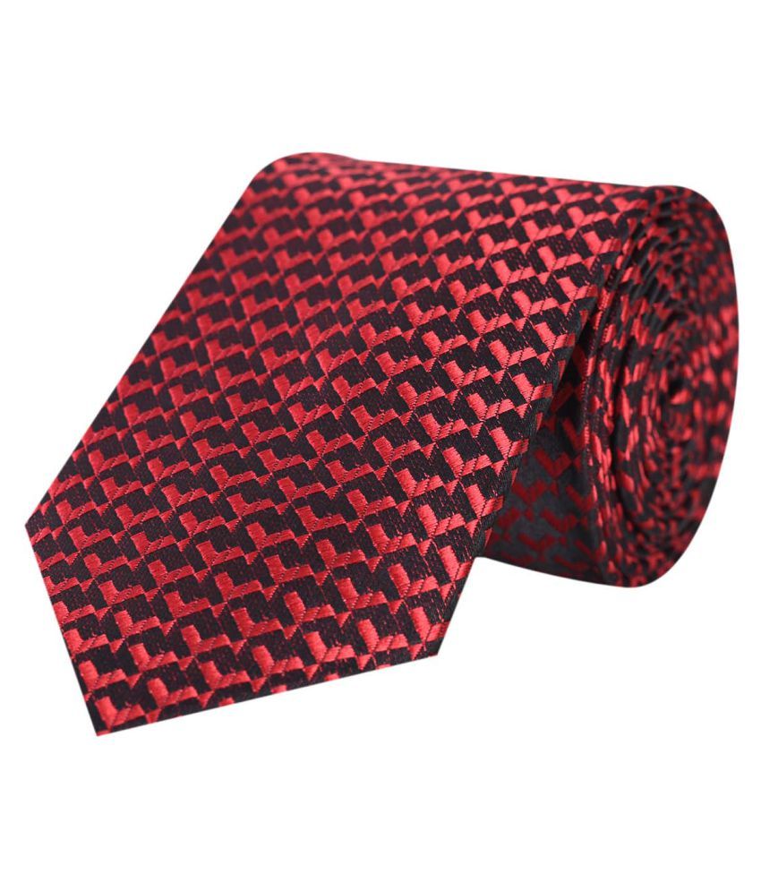 Tiekart Red Geometrical Polyester Necktie: Buy Online at Low Price in ...