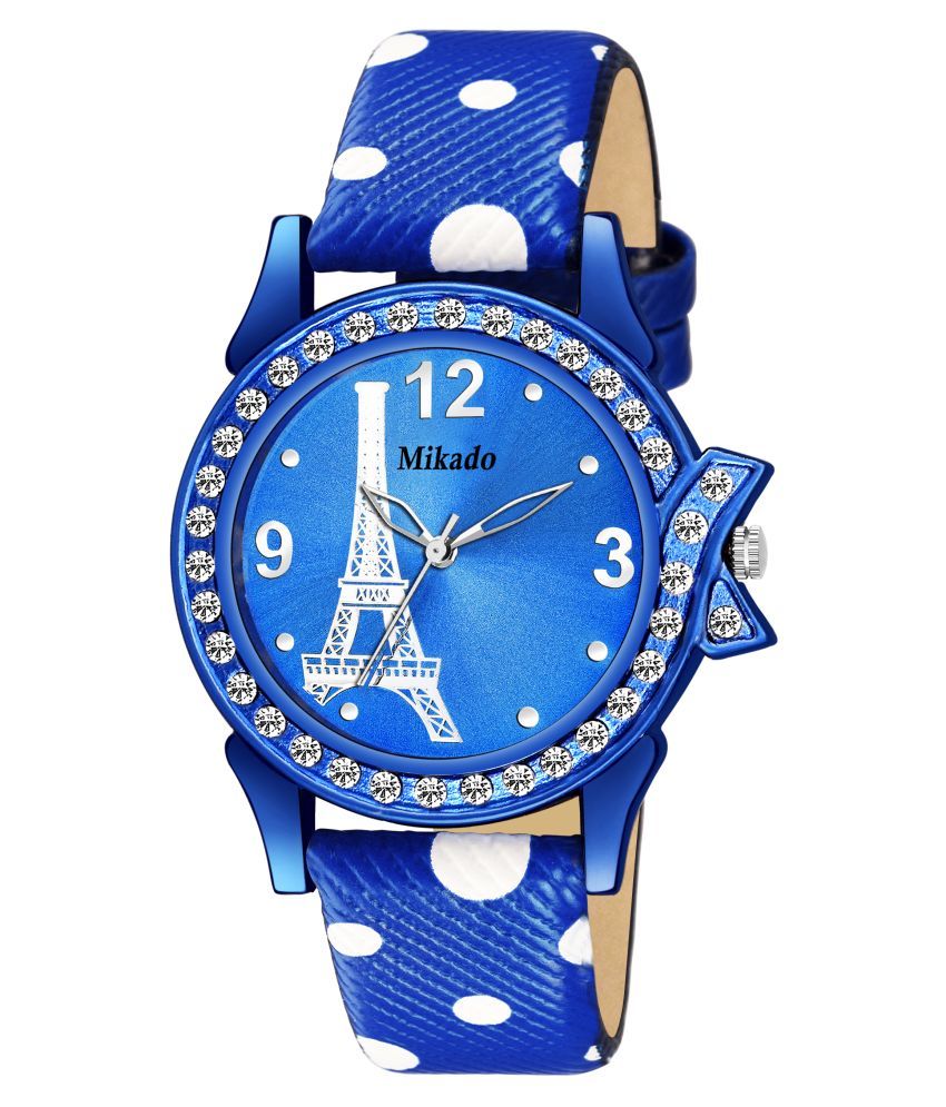     			Mikado - Blue Leather Analog Womens Watch