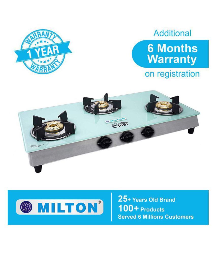 white glass gas stove top