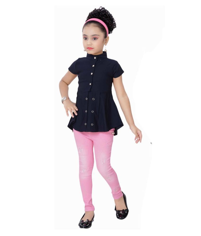     			Arshia Fashions Girls PartyWear Top and Jeans Set