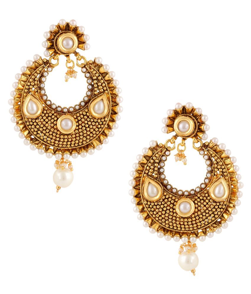 Dancing Girl Maroon Kundans Earings Dangle Drop Traditional Latest