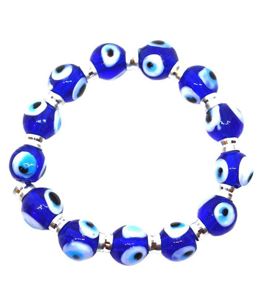     			DEV RATNA KENDRA  Turkish Blue Evil Eye Hand Charm Bracelet for Men and Women(FREE NAZAR BATTU)