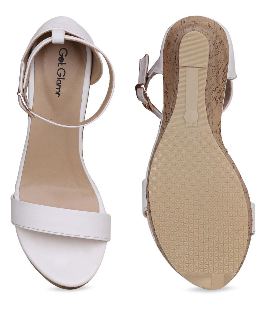 Get Glamr White Wedges Heels Price in India- Buy Get Glamr White Wedges Heels Online at Snapdeal