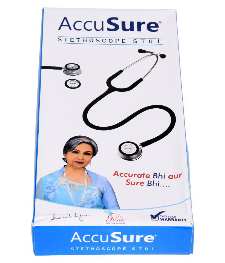     			AccuSure Doctors Dual Head Stethoscope SeamlessST01 PVC Tubing Superb Heart Monitoring, Lightweight