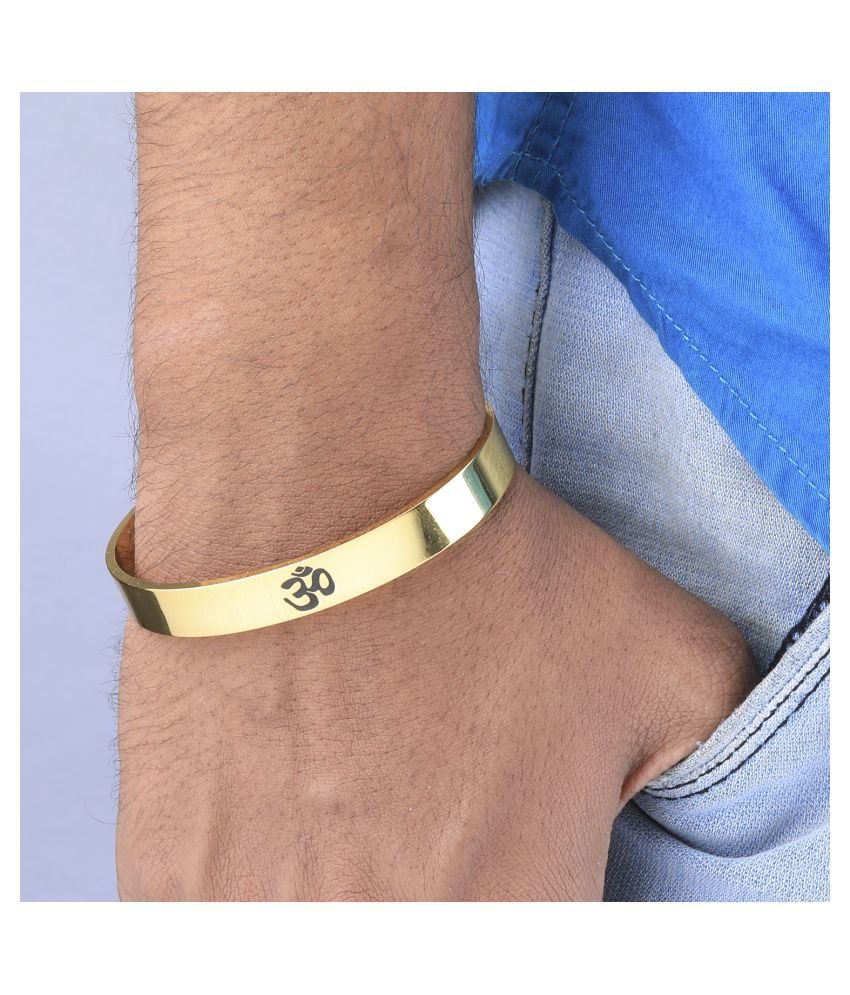 silver kada with gold plated
