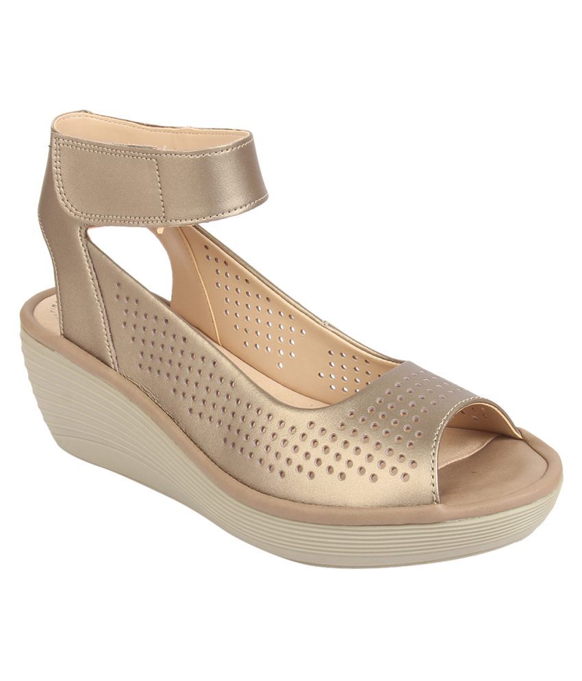 clarks gold ballet pumps