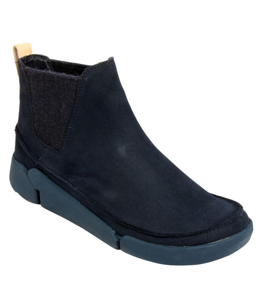 Clarks Navy Ankle Length Casual Boots Price in India- Buy Clarks Navy ...