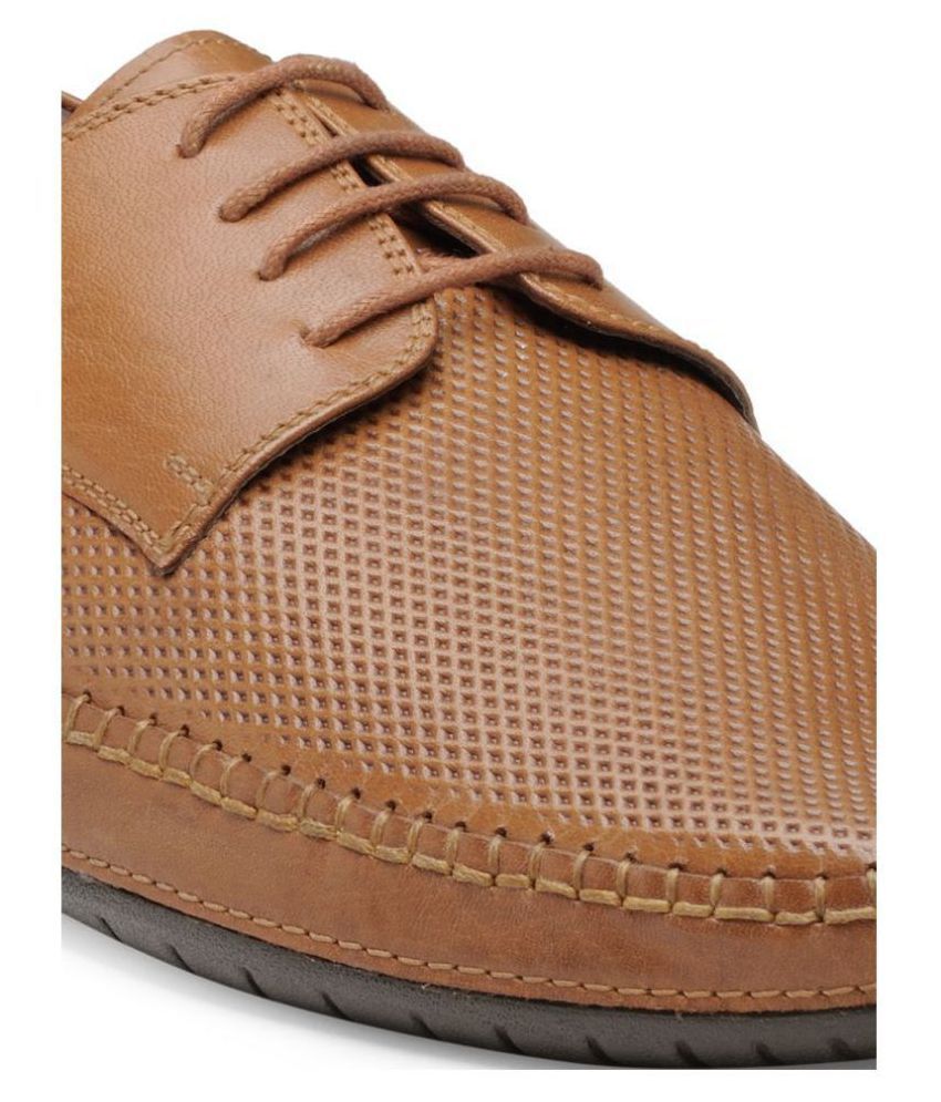 franco leone tan derby shoes