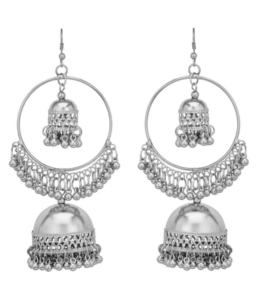 silver chandbali earrings