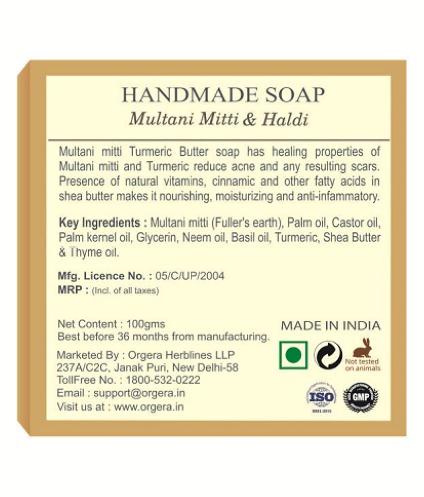 Org #39 era Handmade sulphate free soap Multani Mitti Soap 200 gm g Pack of Org #39 era Handmade sulphate free soap Multani Mitti Soap 200 gm g Pack of